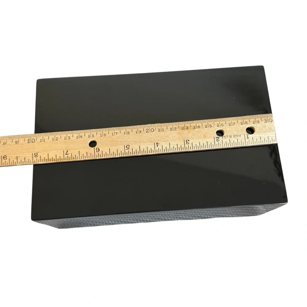 CHIMENTO Jewelry Box Multi Compartments Black Lacquered Wood 8” X 5”